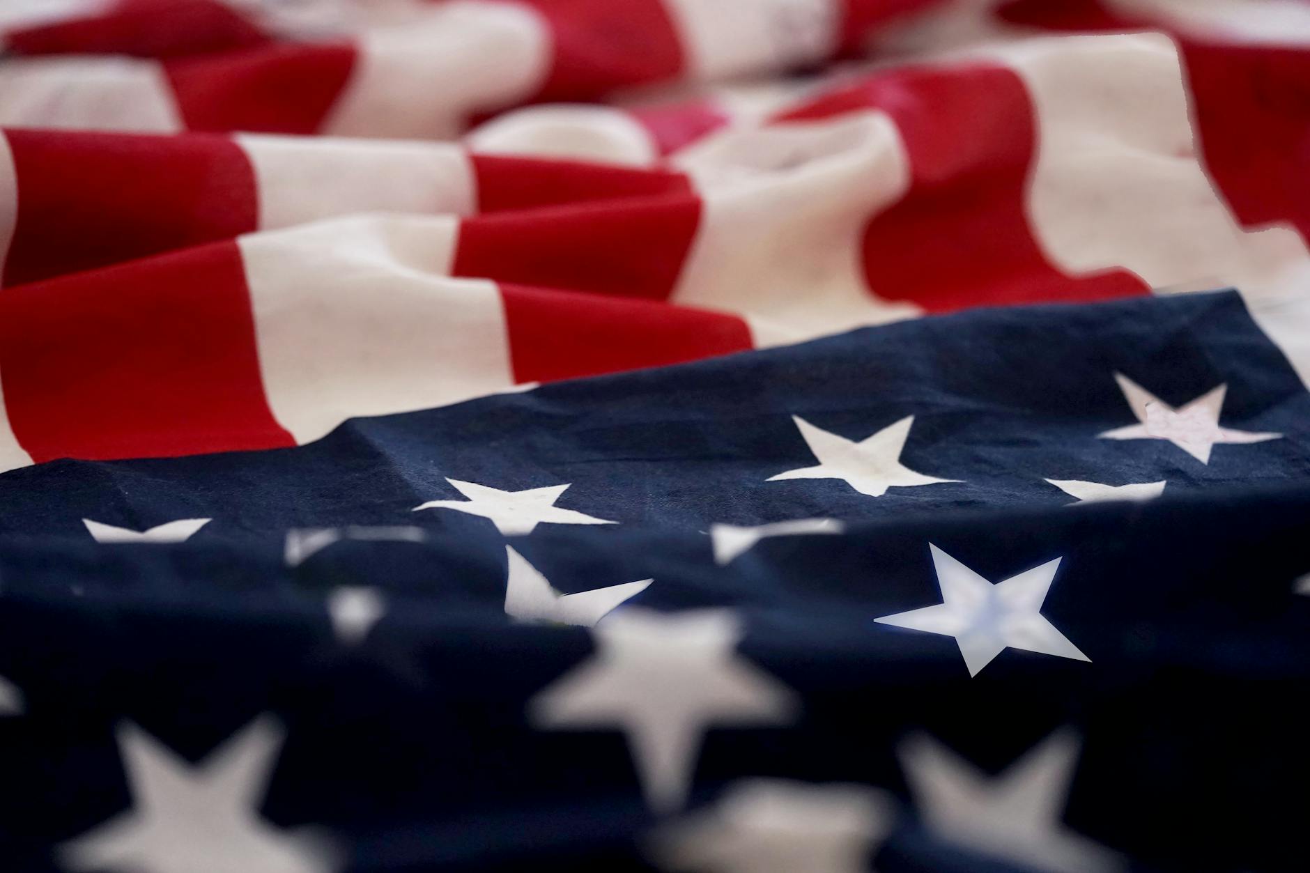 close up shot of american flag